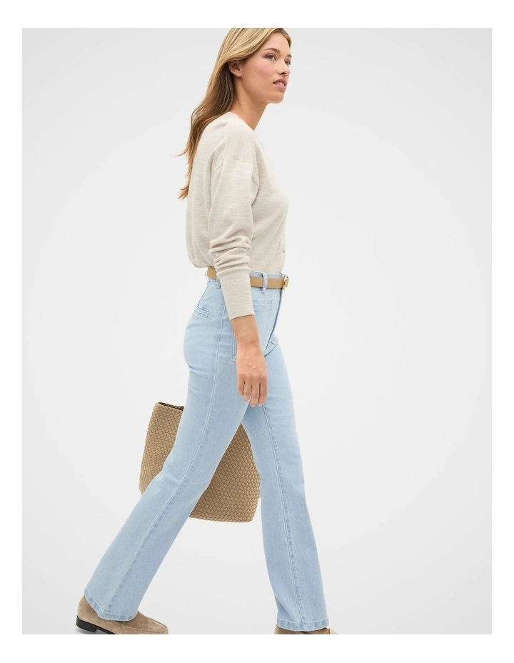 Australian Merino Slouch Cardigan in Mist Marle image 3