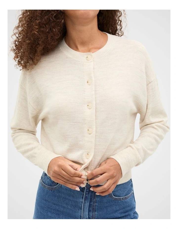 Australian Merino Slouch Cardigan in Mist Marle image 4