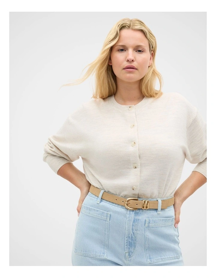 Australian Merino Slouch Cardigan in Mist Marle image 5