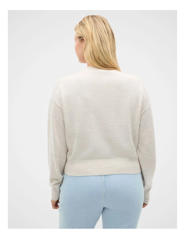 Australian Merino Slouch Cardigan in Mist Marle image 7