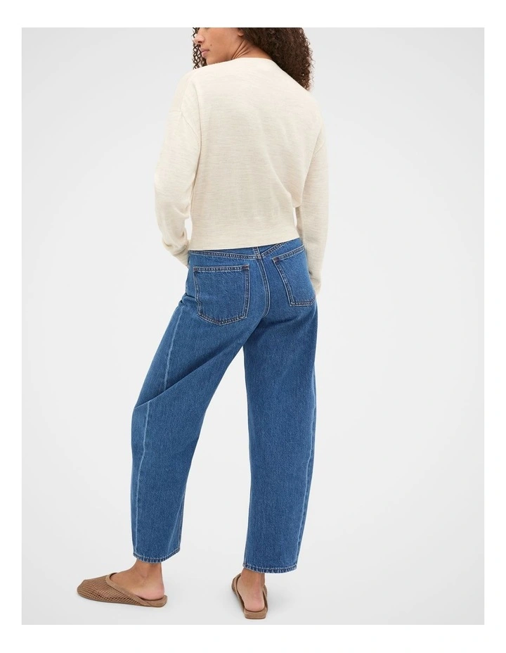 Australian Merino Slouch Cardigan in Mist Marle image 7