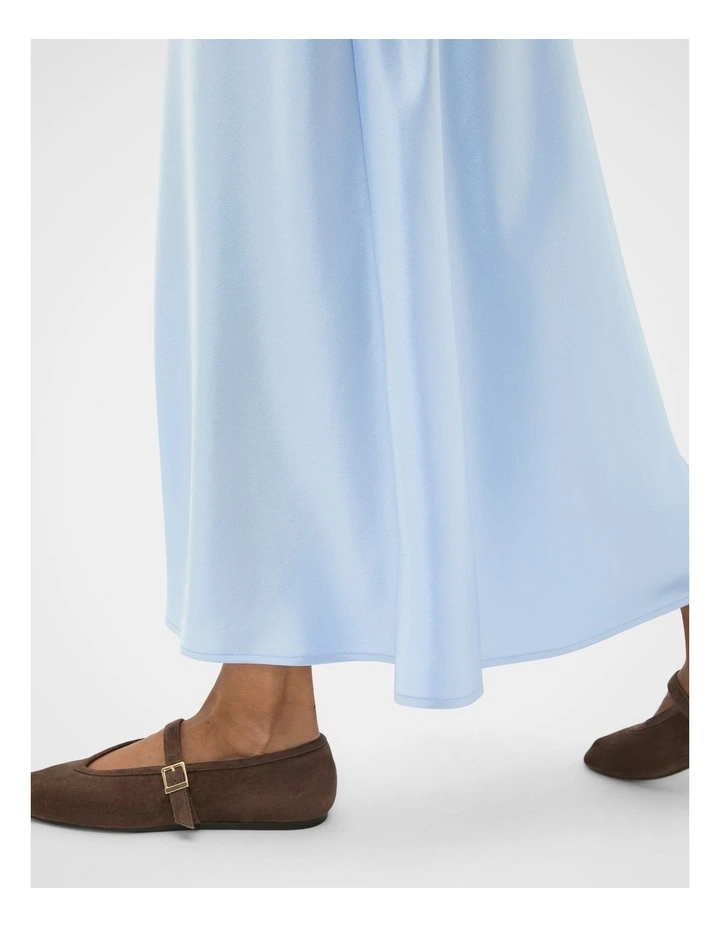 Satin Maxi Bias Skirt in Arctic Blue image 7
