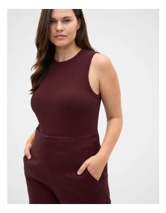 Cotton Rib Tank in Purple