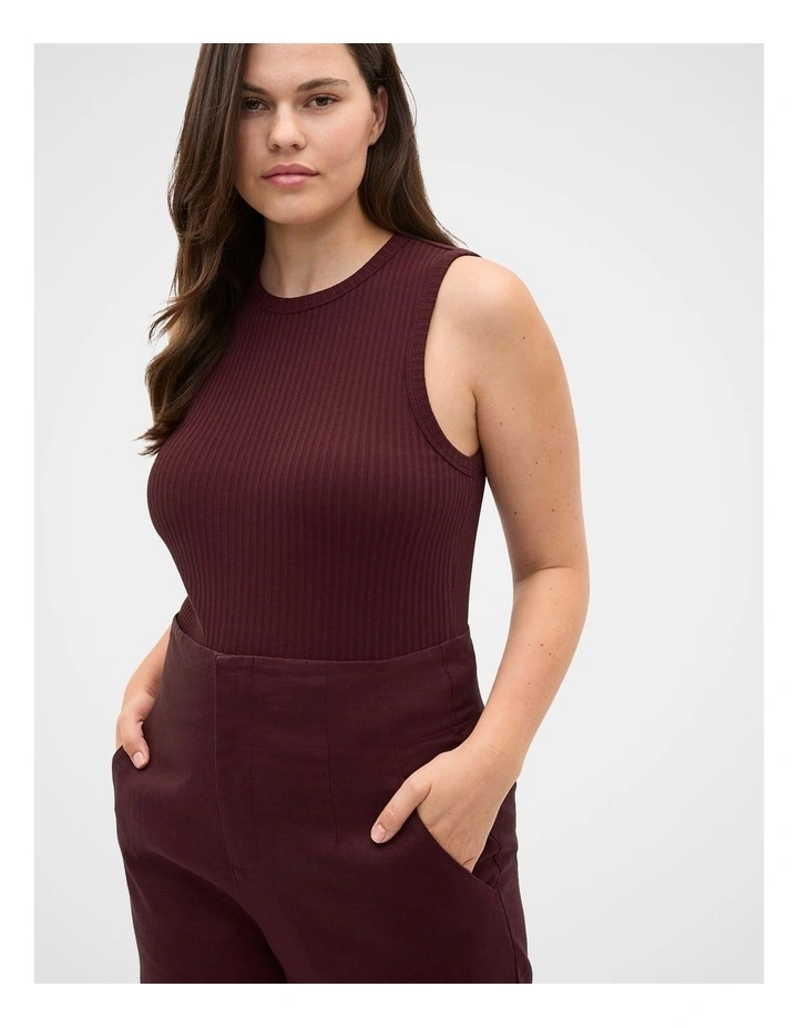 Cotton Rib Tank in Purple image 1