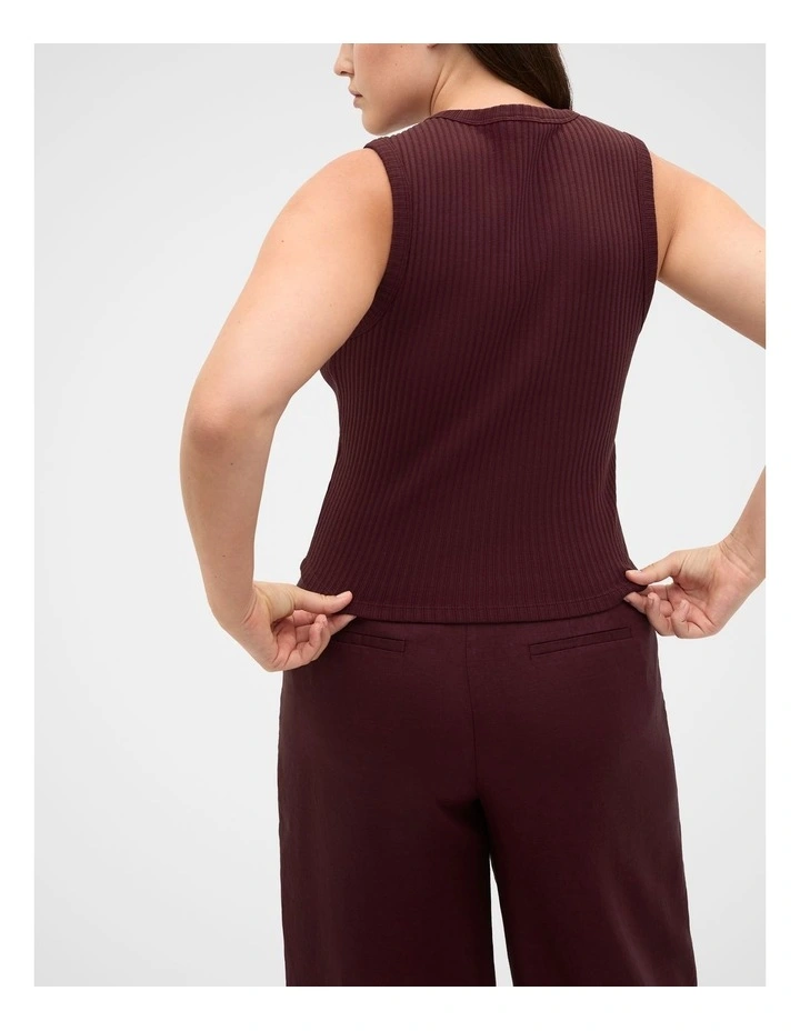 Cotton Rib Tank in Purple image 2