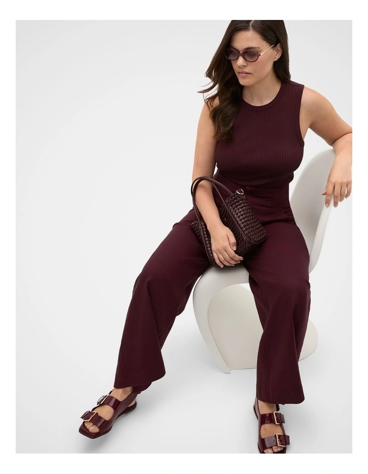 Cotton Rib Tank in Purple image 3