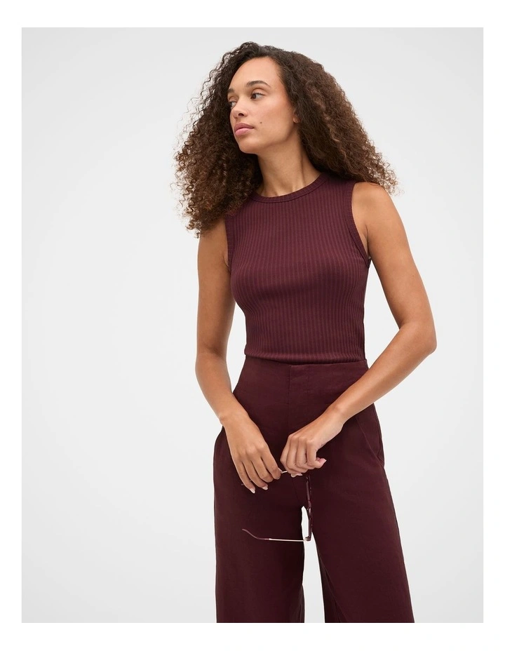 Cotton Rib Tank in Purple image 4