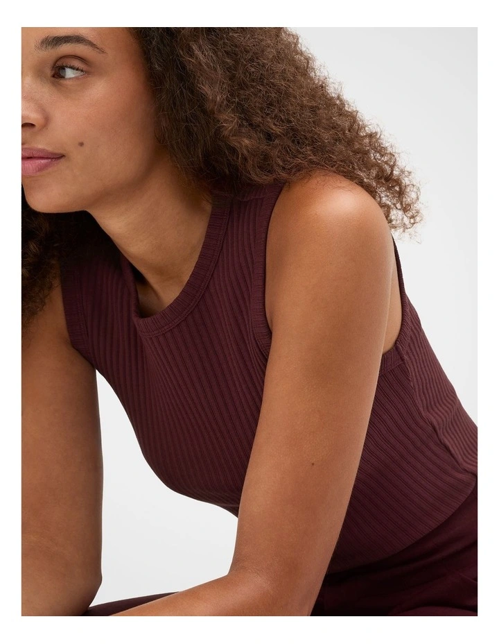 Cotton Rib Tank in Purple image 6
