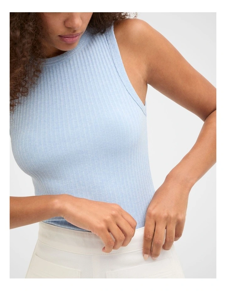Cotton Rib Tank in Blue image 3