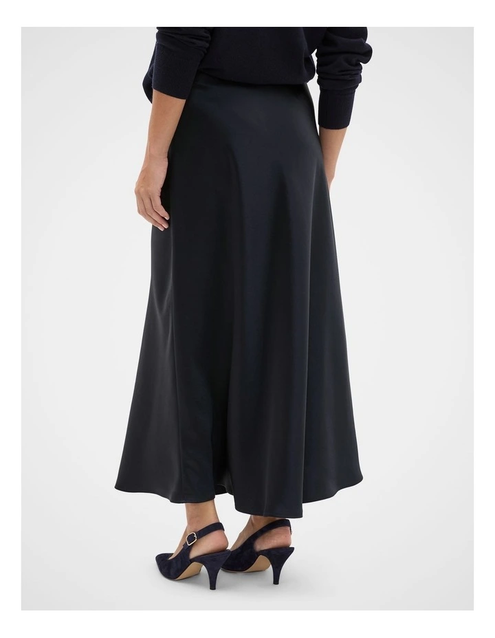 Satin Midi Skirt in Twilight Blue image 2