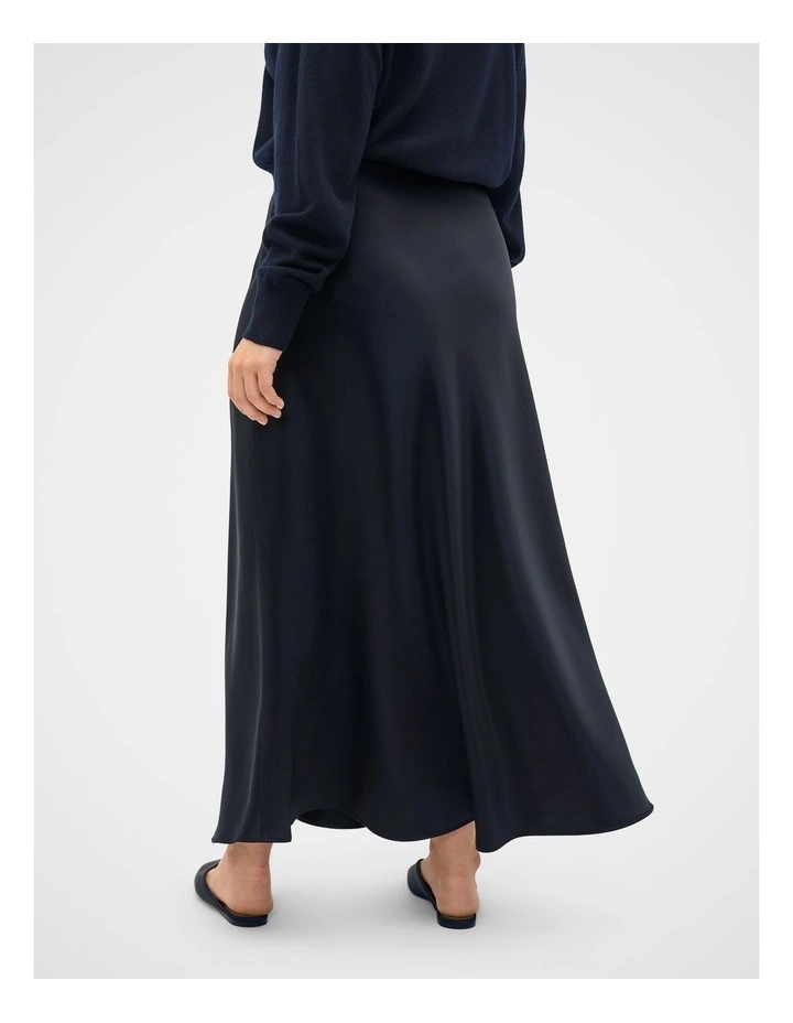 Satin Midi Skirt in Twilight Blue image 2