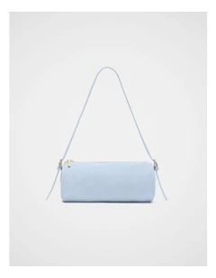 Suede Pouch Shoulder Bag in Arctic Blue