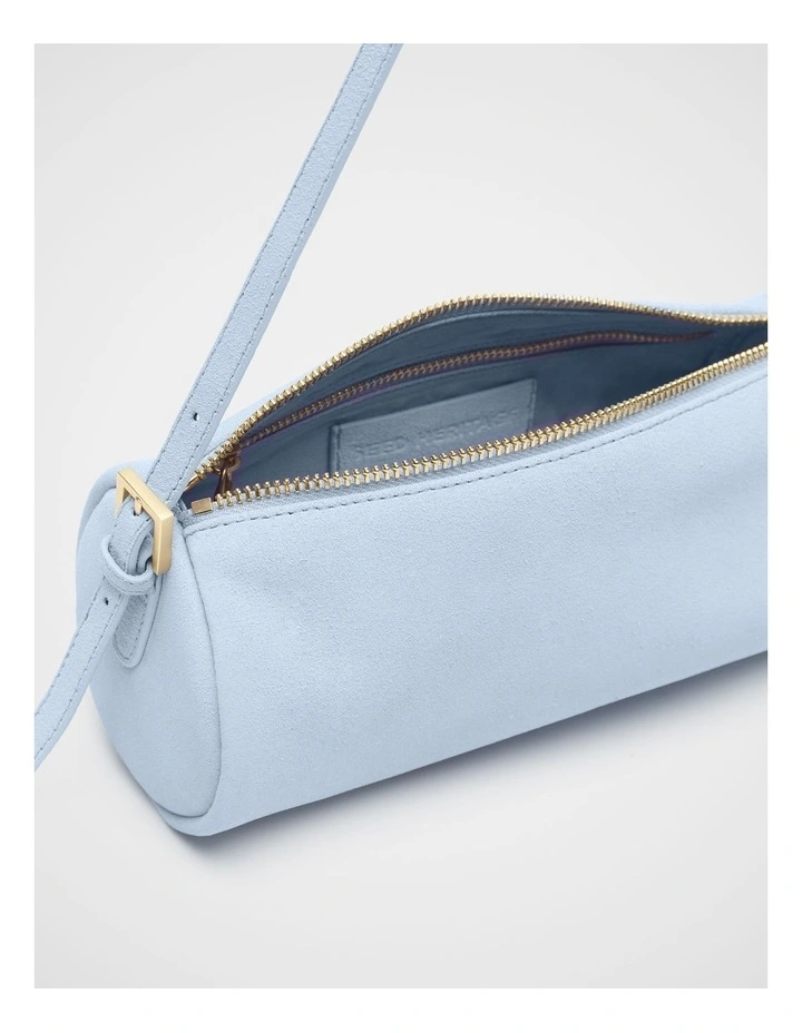 Suede Pouch Shoulder Bag in Arctic Blue image 4