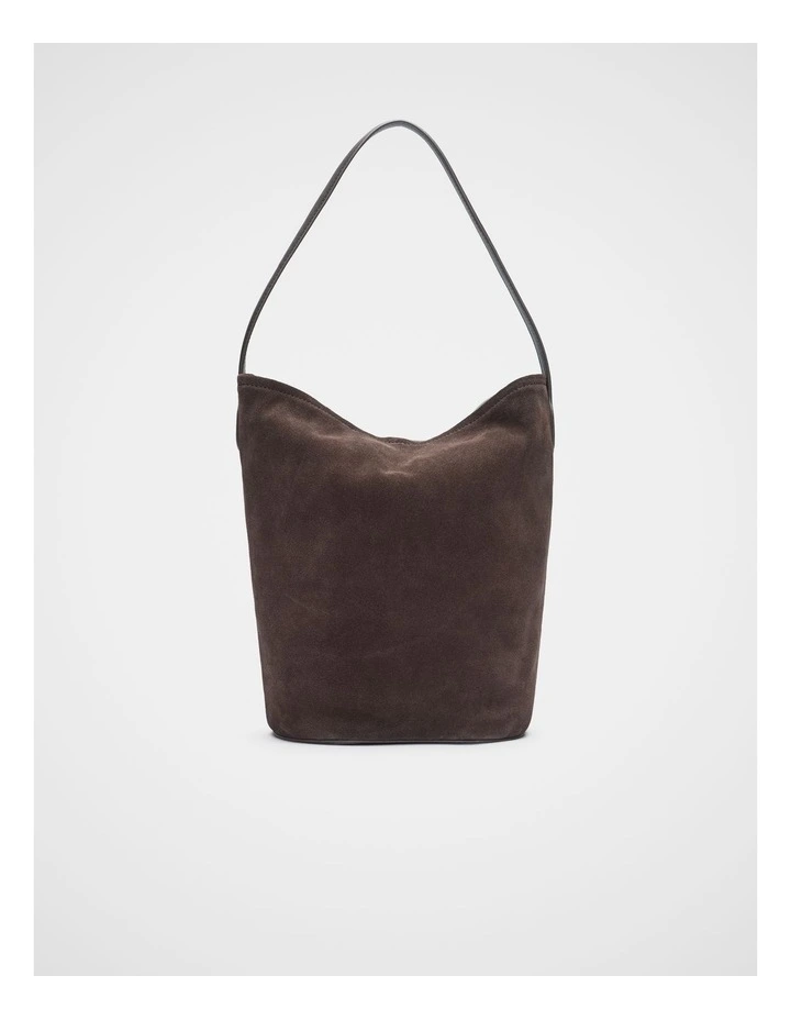 Spliced Leather Tote in Chocolate image 1