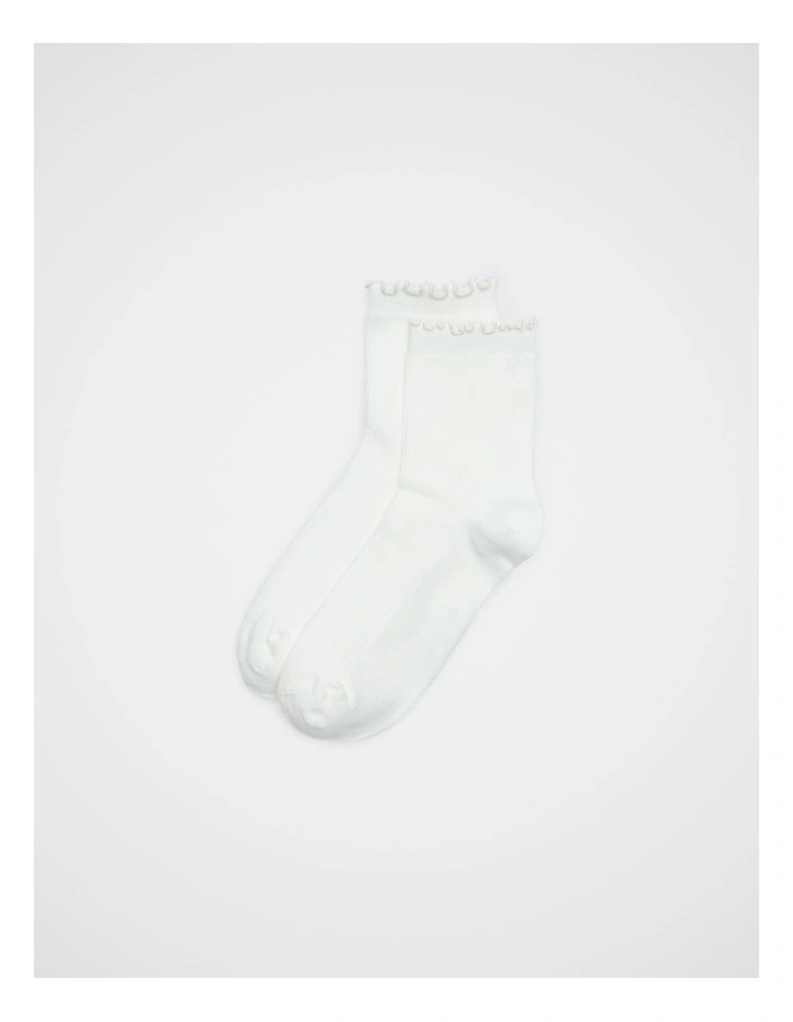 Frill Sock in Cream image 1