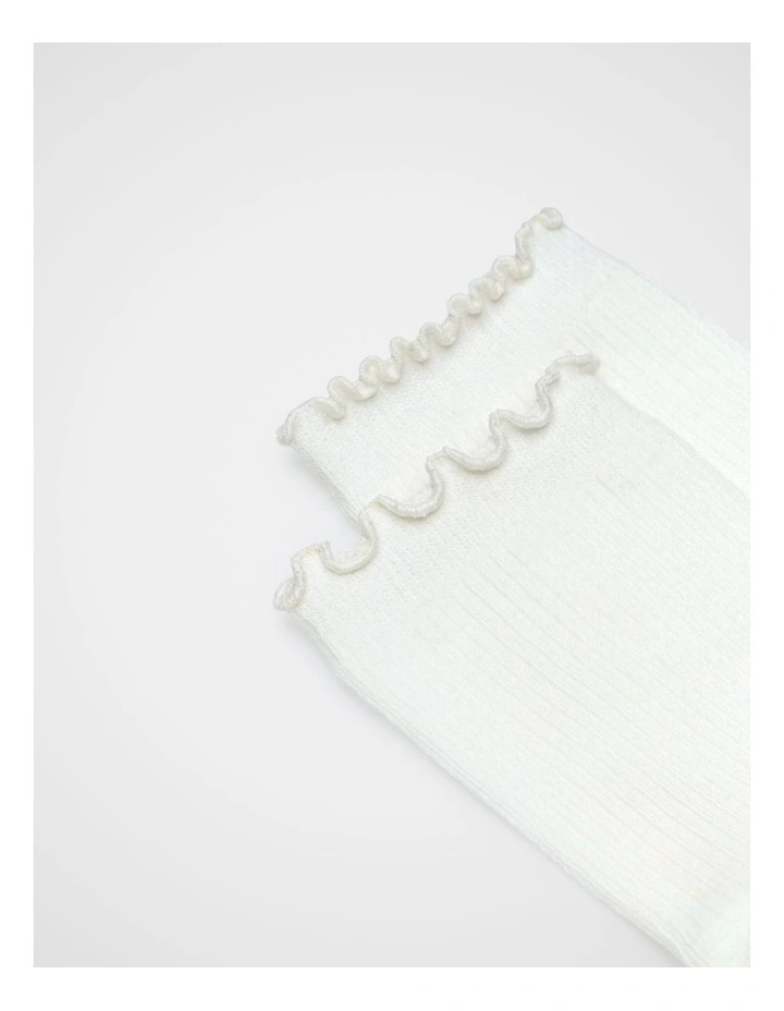 Frill Sock in Cream image 3