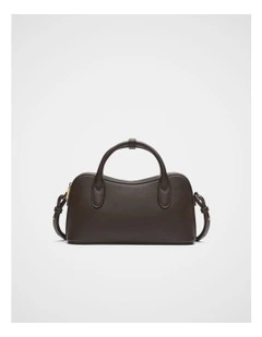 Curved Mini Crossbody Bag in Chocolate
