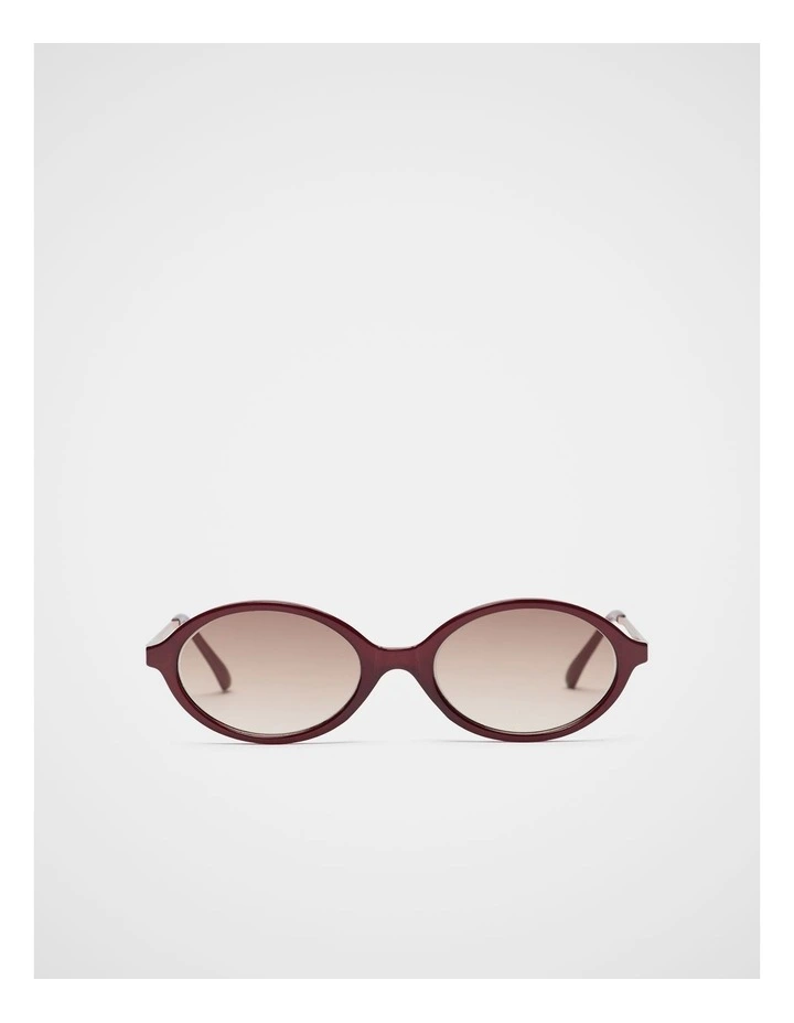 Sabrina Oval Sunglasses in Plum Red image 1