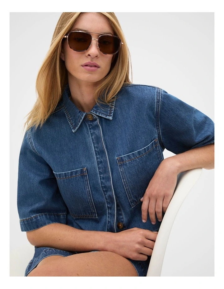 Marcia Aviator Sunglasses in Dark Tort image 2