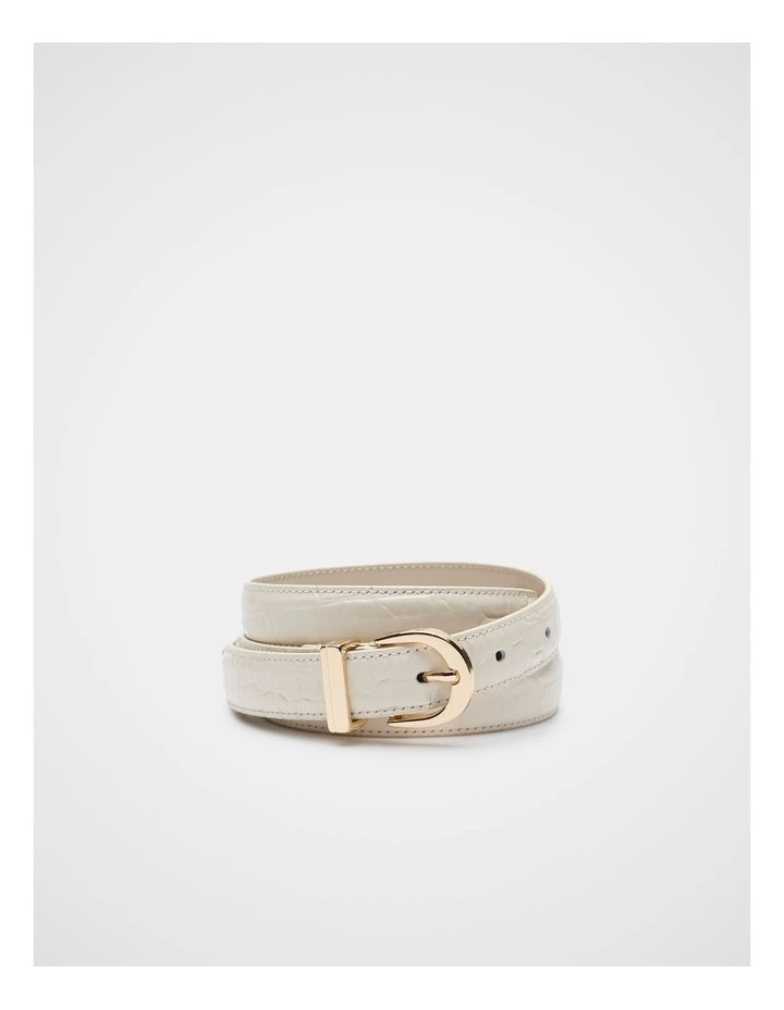 Raven Metal Keeper Belt in Cream Croc image 1