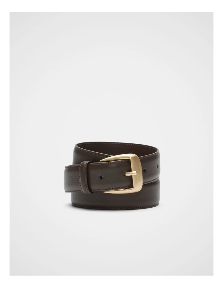 Koda Leather Belt in Chocolate image 1