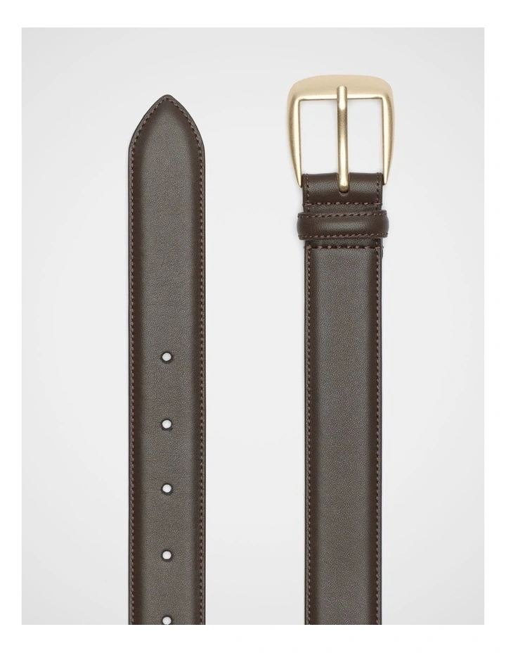 Koda Leather Belt in Chocolate image 3