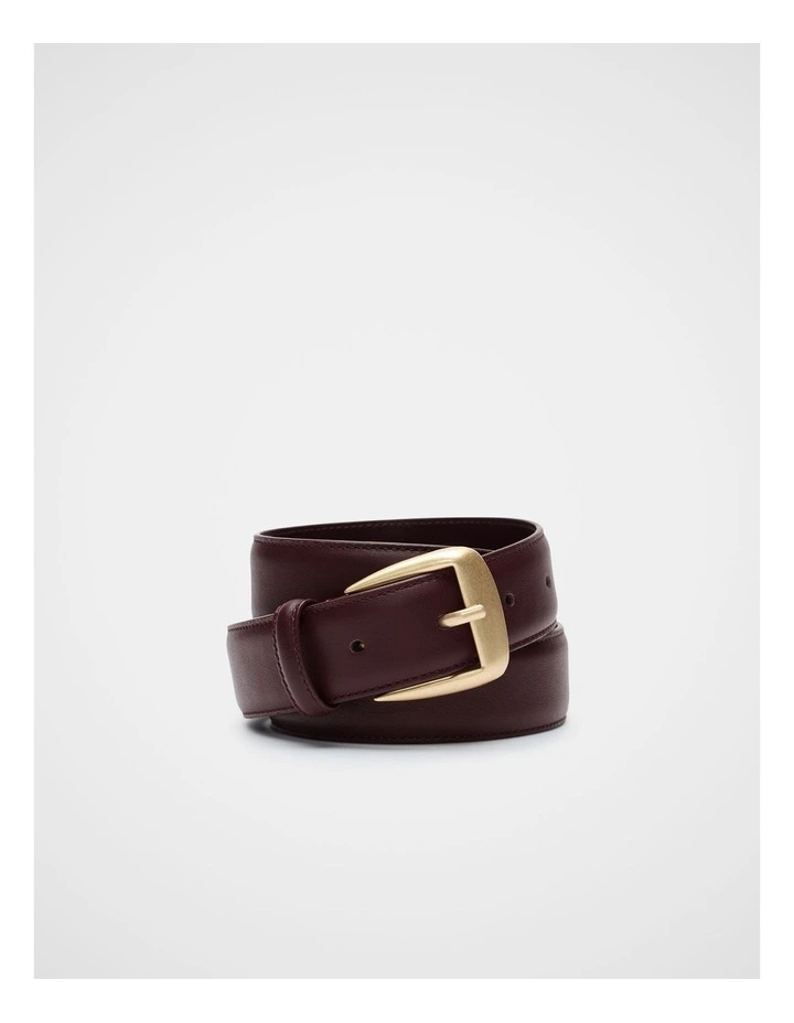 Koda Leather Belt in Plum Red image 1