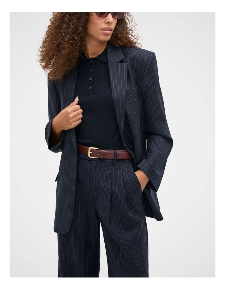 Koda Leather Belt in Plum Red image 2