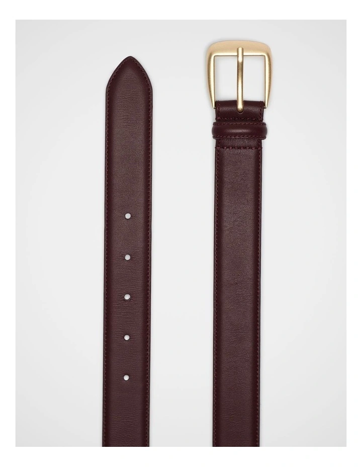 Koda Leather Belt in Plum Red image 3
