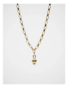 Fluted Sphere Necklace in Gold