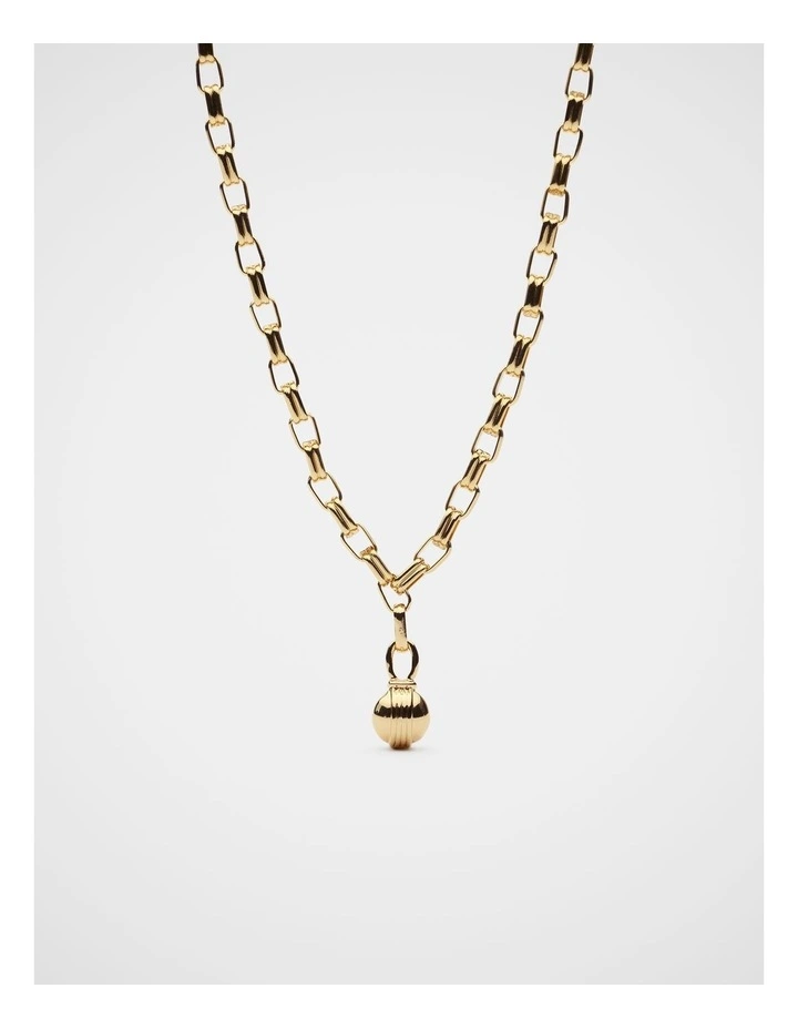 Fluted Sphere Necklace in Gold image 1
