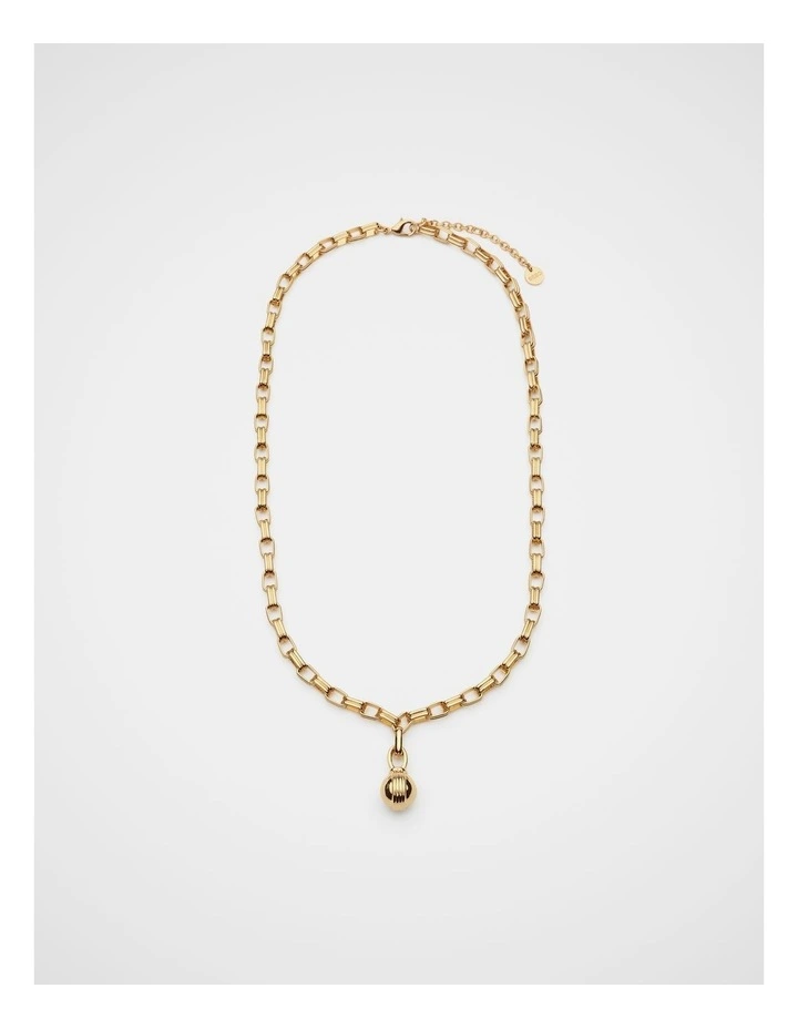 Fluted Sphere Necklace in Gold image 3