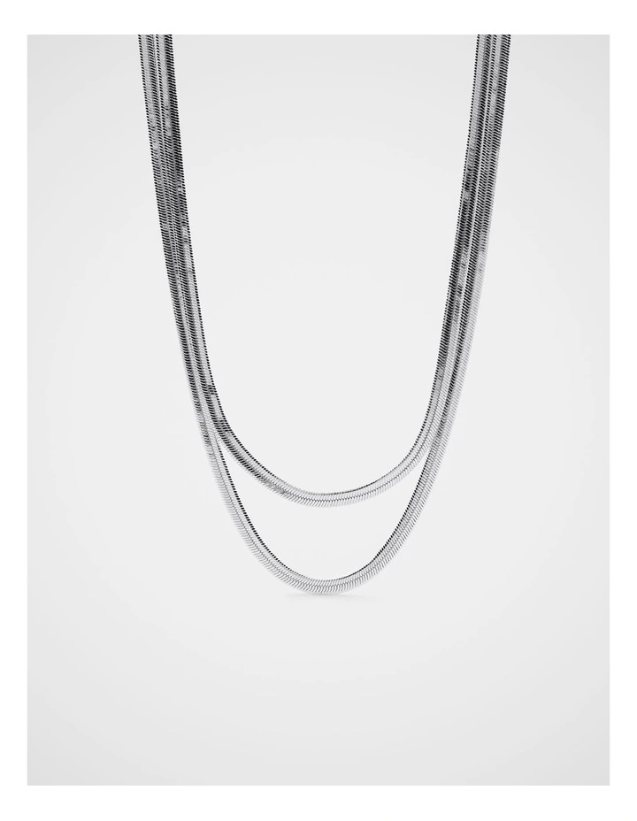 Double Layer Necklace in Silver image 1