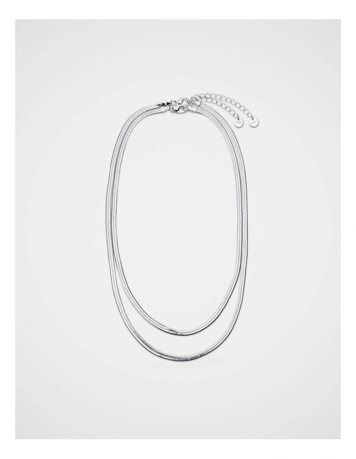 Double Layer Necklace in Silver image 3