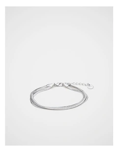 Double Layer Bracelet in Silver