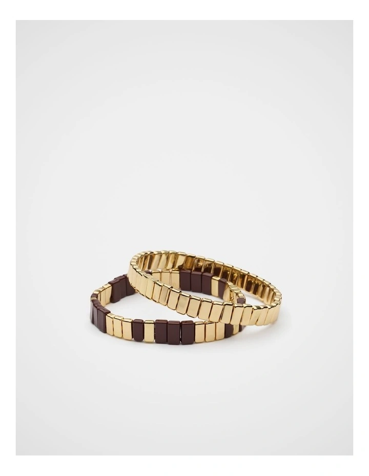 Stretch Bead Bracelet Set in Purple image 1