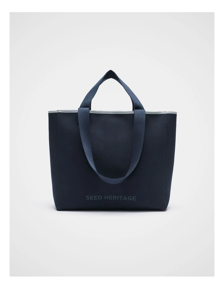 Seed Logo Knit Tote in Twilight Blue image 1