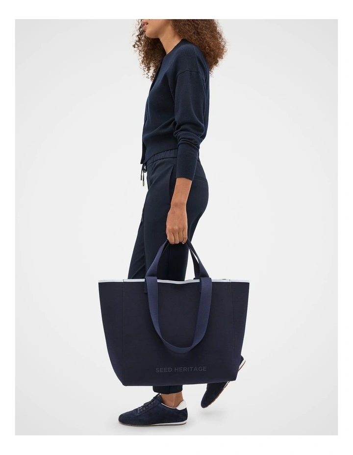Seed Logo Knit Tote in Twilight Blue image 2