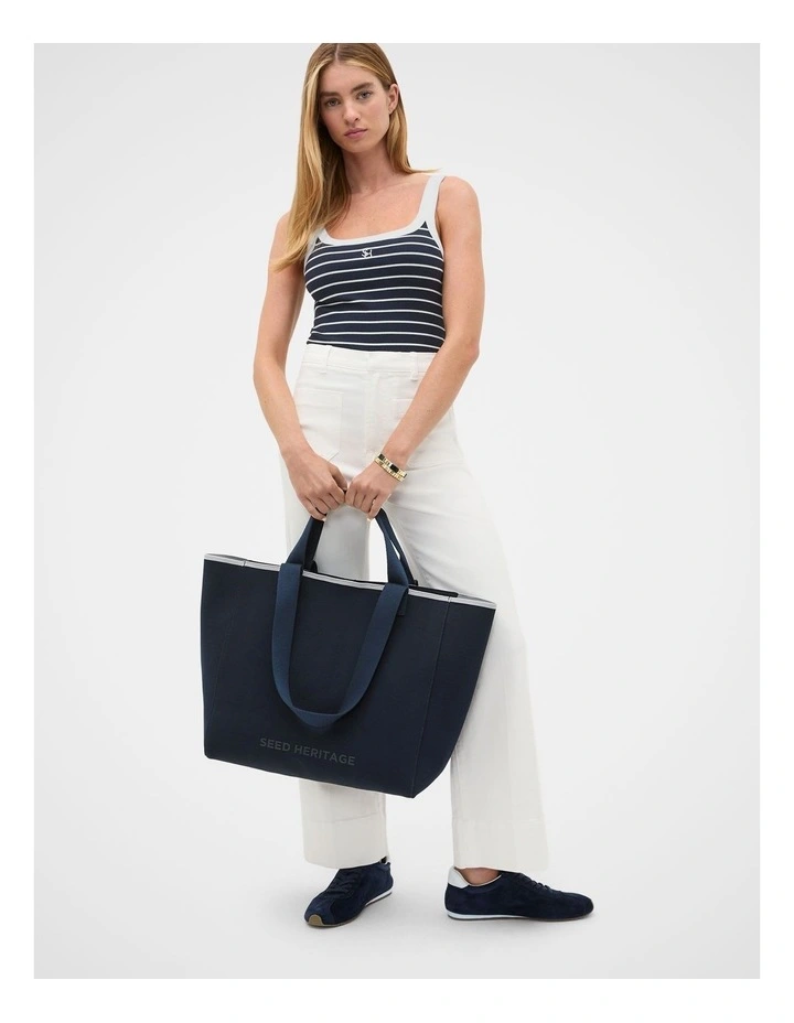 Seed Logo Knit Mini Tote in Twilight Blue image 2