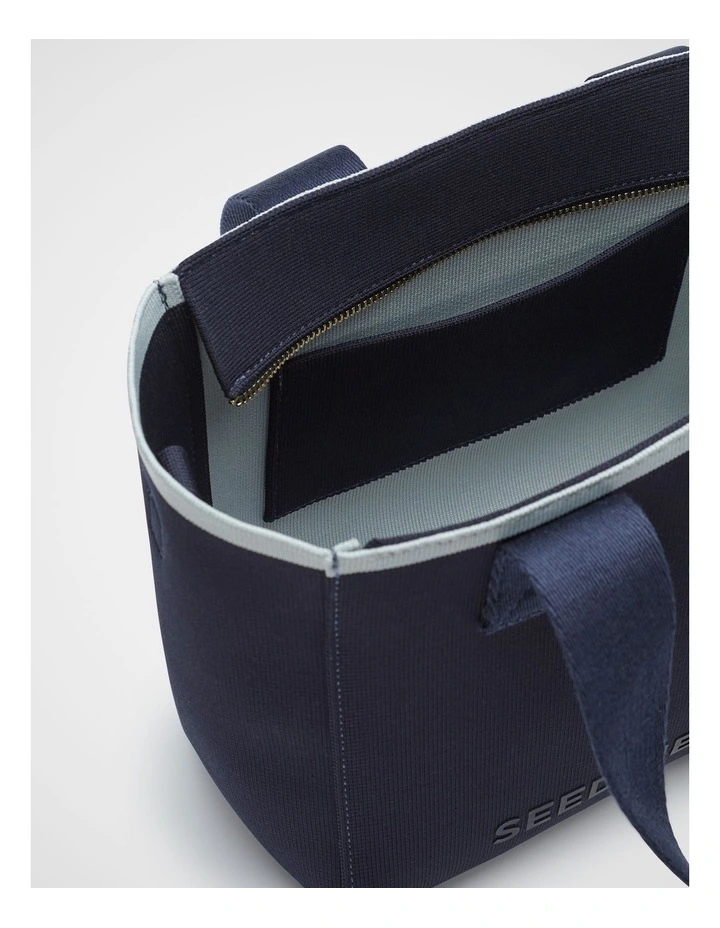 Seed Logo Knit Mini Tote in Twilight Blue image 4