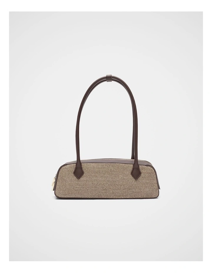 Textured Detail Shoulder Bag in Chocolate image 1