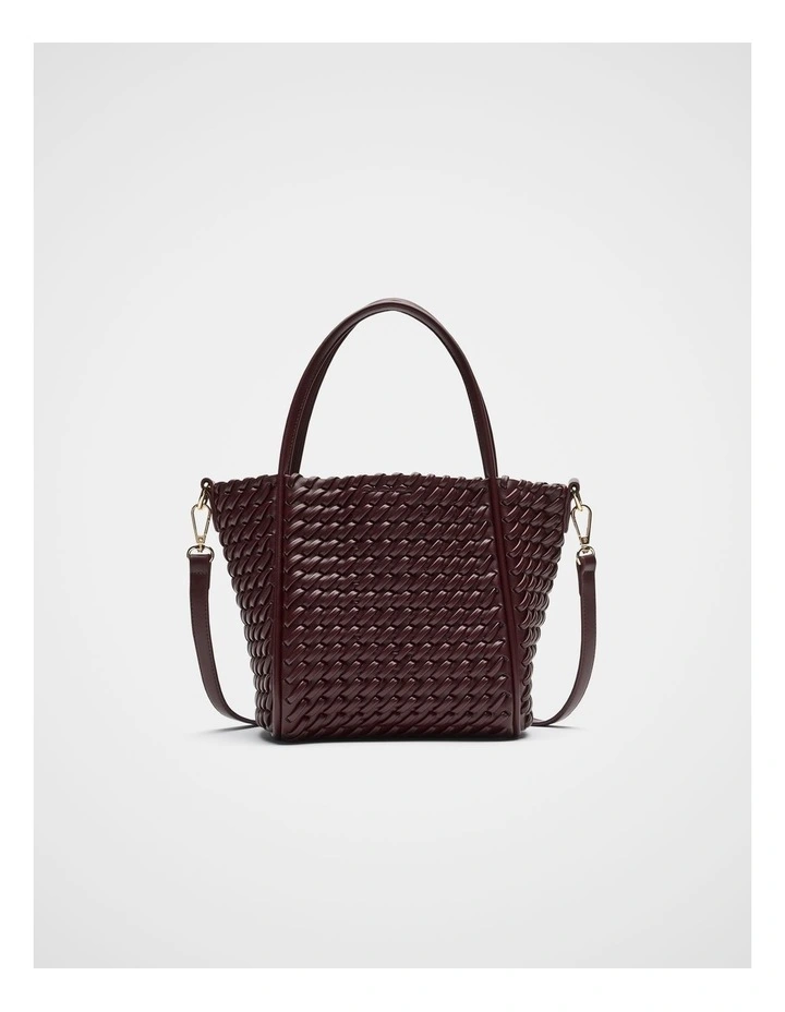 Woven Mini Crossbody Bag in Plum Red image 1