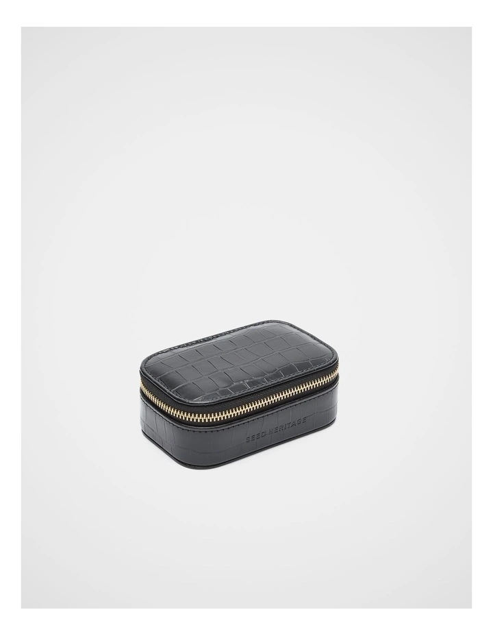 Mini Jewellery Case in Black Croc image 1