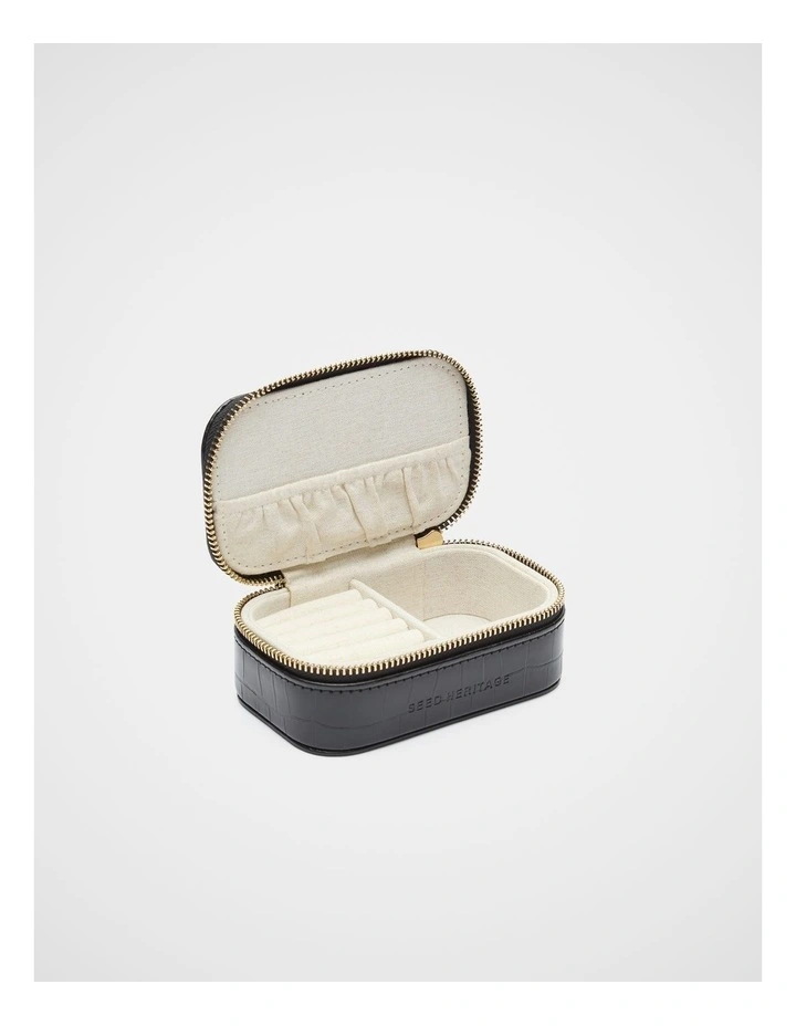 Mini Jewellery Case in Black Croc image 2