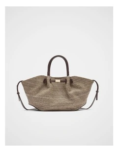Top Handle Textured Mini Tote in Chocolate