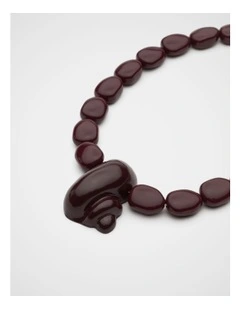 Beaded Shell Necklace in Purple