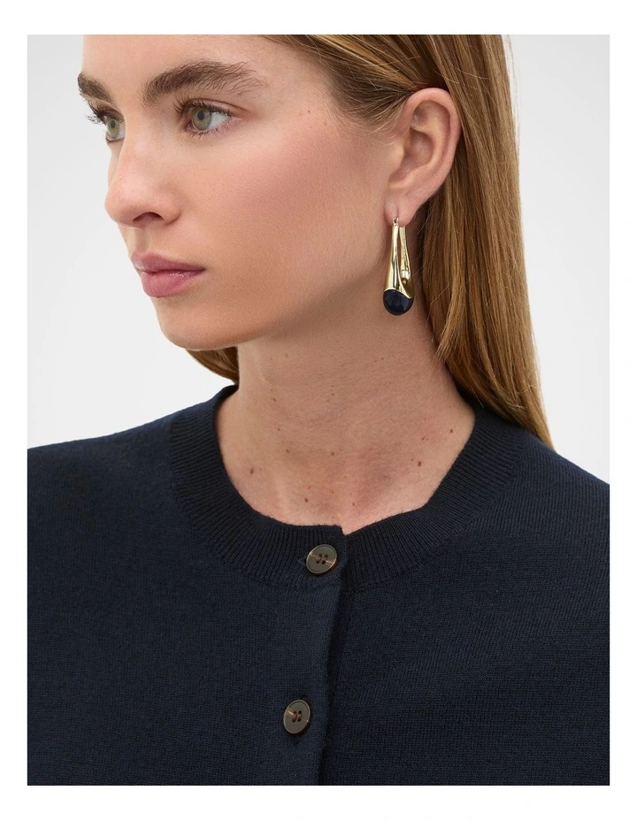 Resin Droplet Earring in Blue image 2