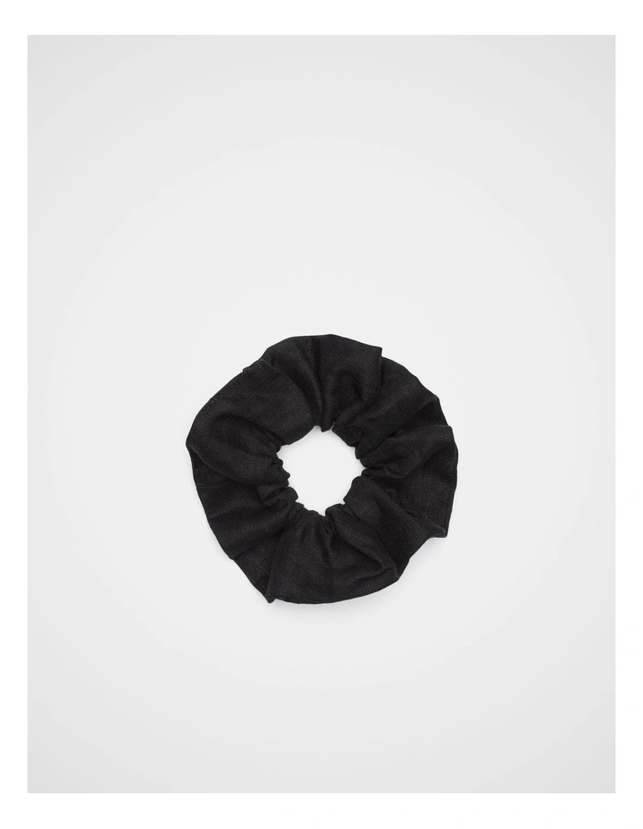 Linen Scrunchie in Black image 1