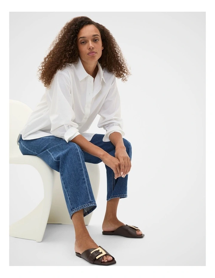 Kaya Buckle Slide in Chocolate image 2