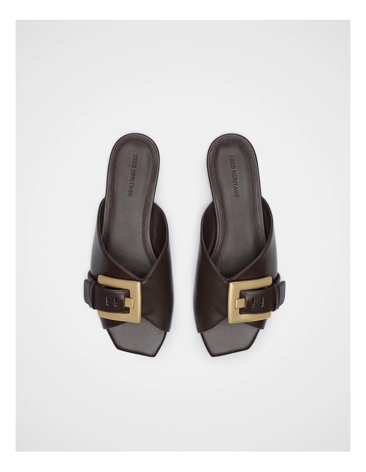 Kaya Buckle Slide in Chocolate image 4